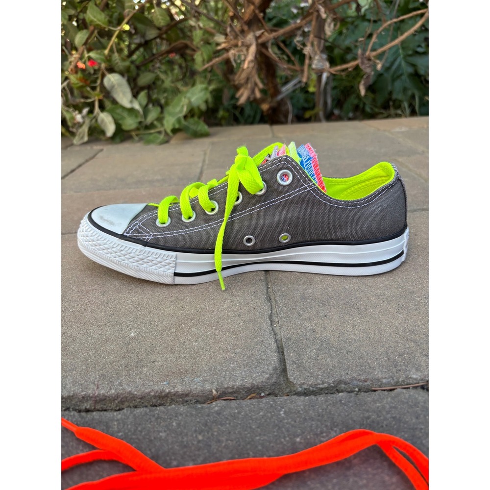 Converse Chuck Taylor All Star Triple Tongue Neon Grey Sneakers 140074F Womens 8 - Picture 10 of 12